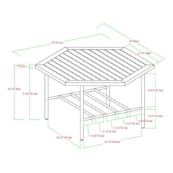 Saybrook Modern Metal And Wood Patio Hexagon Coffee Table - Dark Brown - Saracina Home 23 Saybrook Modern Metal And Wood Patio Hexagon Coffee Table - Dark Brown - Saracina Home -Saracina Home Shop GUEST d69fcad8 dd78 44f7 9cb3 7ab9f63b2a4f