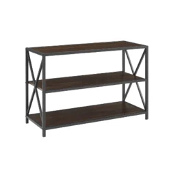 25.62" X Frame Metal And Wood Media Bookshelf - Saracina Home -Saracina Home Shop GUEST da6fbbb0 99a4 4545 81a6 9cf064af15da