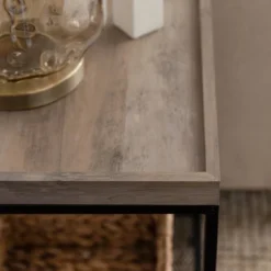 Rosalyn Urban Industrial Glam Square Tray Side Table With Metal Mesh Shelf Gray Wash - Saracina Home 10 Rosalyn Urban Industrial Glam Square Tray Side Table With Metal Mesh Shelf Gray Wash - Saracina Home -Saracina Home Shop GUEST dec533e9 351f 400b beb5 a5807465bc41