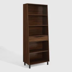 72.5" Mid-Century Modern 1 Drawer Angled Bookshelf - Saracina Home -Saracina Home Shop GUEST dee13ed8 b5a6 4b0f 873d 91d8d823c6c3