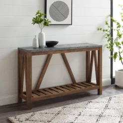 Taylen A Frame Farmhouse Entryway Console Table - Saracina Home