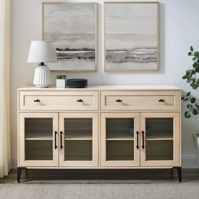 4 Door Reeded Glass Storage Sideboard - Saracina Home 4 4 Door Reeded Glass Storage Sideboard - Saracina Home - Image 2
