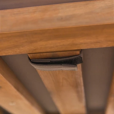 Galia 2pc Square Leg Acacia Wood Chair And Ottoman With Cushions - Brown - Saracina Home 11 Galia 2pc Square Leg Acacia Wood Chair And Ottoman With Cushions - Brown - Saracina Home - Image 9