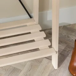 68" Solid Wood X Back Angled Hall Tree White Wash - Saracina Home -Saracina Home Shop GUEST e2ae4dbe a162 490a ba4c 92c18c571466