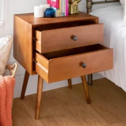 Greenberg 2 Drawer Mid-Century Modern Solid Wood Nightstand - Saracina Home -Saracina Home Shop GUEST e325e445 1dcb 41b8 bf82 bd67a41d44b1