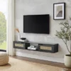 Modern Boho Floating TV Stand For TVs Up To 65" With Rattan Doors - Saracina Home -Saracina Home Shop GUEST e42fe7c2 217a 4898 9a25 b2380d0c9ff7