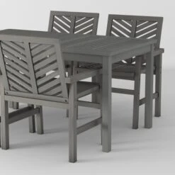5pc Slatted Chevron Acacia Wood Patio Dining Set - Saracina Home -Saracina Home Shop GUEST e43f6828 aba5 4df2 8ca9 189a6b77e700