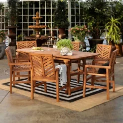 7pc Slatted Extendable Acacia Wood Patio Dining Set - Saracina Home -Saracina Home Shop GUEST e48952b5 09ab 4154 b248 a696c50f1a1d