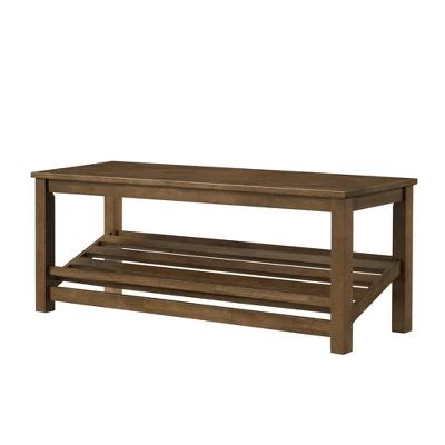 Modern Farmhouse Solid Wood Shoe Storage Entry Bench Rustic Oak - Saracina Home 6 Modern Farmhouse Solid Wood Shoe Storage Entry Bench Rustic Oak - Saracina Home - Image 5