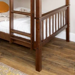 Twin Over Twin Transitional Cottage Solid Pine Bunk Bed Walnut - Saracina Home -Saracina Home Shop GUEST e677b28d 138d 4661 9f11 0cbfc56bbb04