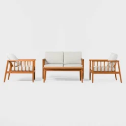 Saracina Home 4pc Modern Boho Eucalyptus Spindle Outdoor Conversation Set -Saracina Home Shop GUEST e73f7a68 e016 44d9 b304 90ae411fb51a