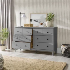 Stiva Classic Mid-Century Modern Horizontal 6 Drawer Dresser - Saracina Home -Saracina Home Shop GUEST e847531c 2c4a 4097 aef2 3432f53dd370