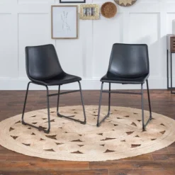 Set Of 2 Laslo Modern Upholstered Faux Leather Dining Chairs - Saracina Home 21 Set Of 2 Laslo Modern Upholstered Faux Leather Dining Chairs - Saracina Home -Saracina Home Shop GUEST e921ecff 5d1c 46bf 8a40 c3330f7f710d