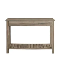 June Rustic Farmhouse Entry Table With Lower Shelf Gray Wash - Saracina Home -Saracina Home Shop GUEST e9d21697 f64b 4f66 9745 32bd2fd07247