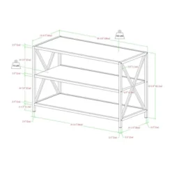 25.62" X Frame Metal And Wood Media Bookshelf - Saracina Home -Saracina Home Shop GUEST ecd624a7 487c 4307 a775 37bc46fb3460