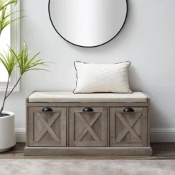 Farmhouse 40" 3 Drawer Storage Bench With Cushion - Saracina Home -Saracina Home Shop GUEST ed8704e6 f024 4e62 a784 df82d9c1ca48