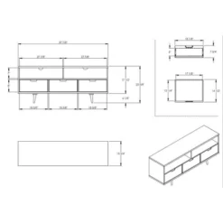 Cara Mid-Century Modern 3 Drawer TV Stand For TVs Up To 65" - Saracina Home -Saracina Home Shop GUEST eddff1d9 3448 4181 a60a 1b127bbf16df