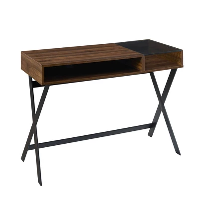 Modern Mixed Material Open Storage Computer Desk - Saracina Home 8 Modern Mixed Material Open Storage Computer Desk - Saracina Home - Image 6