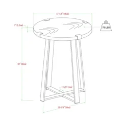 Set Of 2 Wrightson Urban Industrial Wrap Leg Round Side Tables Dark Walnut - Saracina Home -Saracina Home Shop GUEST f1c3ab22 5789 47d3 b099 7e2bf541135c