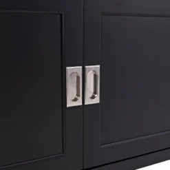 Sliding Door Transitional Wood Storage TV Stand For TVs Up To 80" Black - Saracina Home -Saracina Home Shop GUEST f1d66005 457d 485f a2c1 9b8e6244b87c