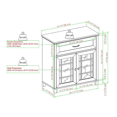 Transitional 2 Door Window Pane Accent Cabinet Dark Walnut - Saracina Home 8 Transitional 2 Door Window Pane Accent Cabinet Dark Walnut - Saracina Home - Image 6