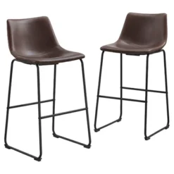 Set Of 2 Laslo Modern Upholstered Faux Leather Barstools - Saracina Home -Saracina Home Shop GUEST f3832c91 22cd 4a53 ae8b 5976ad6a7e26