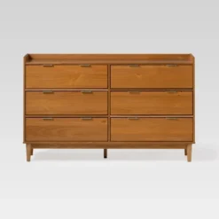 Mid-Century Modern Solid Wood 6 Drawer Double Dresser - Saracina Home -Saracina Home Shop GUEST f40a606f 0c8e 43a8 b20e 6173eadd8c07