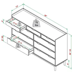 Mid-Century Modern Solid Wood 9 Drawer Horizontal Dresser - Saracina Home 19 Mid-Century Modern Solid Wood 9 Drawer Horizontal Dresser - Saracina Home -Saracina Home Shop GUEST f5f0f1ab b228 4bb6 8748 20f45ddb371e