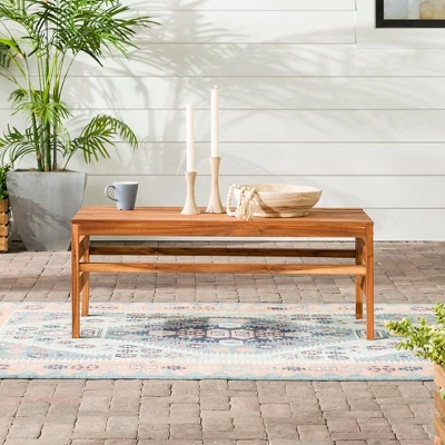 Outdoor Acacia Wood Slatted Coffee Table - Saracina Home 11 Outdoor Acacia Wood Slatted Coffee Table - Saracina Home - Image 9