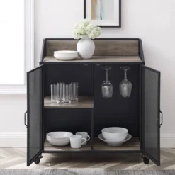 Urban Industrial Metal Mesh Bar Cart With Wheels - Saracina Home 16 Urban Industrial Metal Mesh Bar Cart With Wheels - Saracina Home -Saracina Home Shop GUEST ff406dda d620 4228 9ca2 9466e7b28653