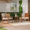 Saracina Home 3pc Modern Slat-Back Acacia Outdoor Conversation Set With Cushions -Saracina Home Shop GUEST ff43bf54 5c8e 4ce6 8b54 e6fa383520d6
